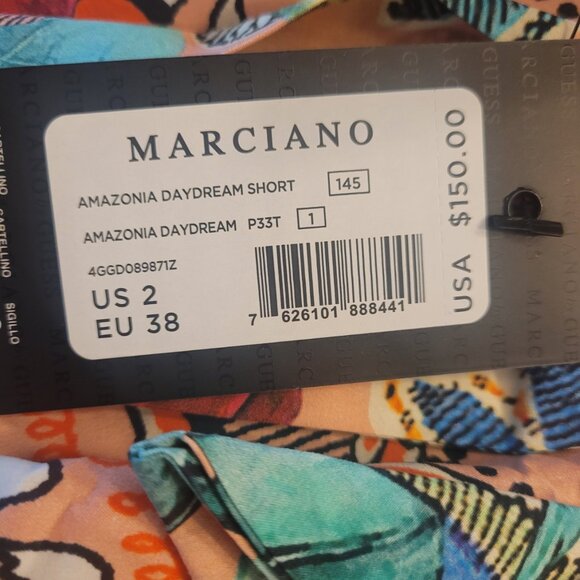 NWT MARCIANO BY GUESS Women's Amazonia Daydream Belted Short Size 2 - Picture 5 of 5